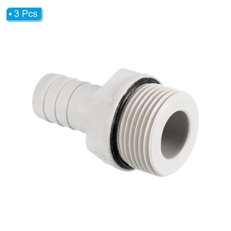 PATIKIL Hose Barb Fitting Straight 15mm Barbed G3/4 Male Thread,