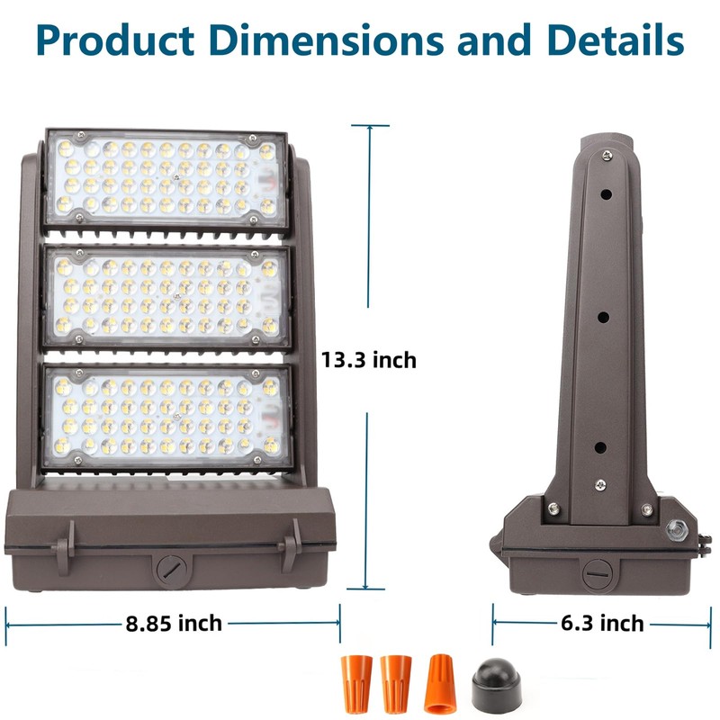 Dusk to Dawn 240W Rotatable LED Wall Pack Light, 5000K