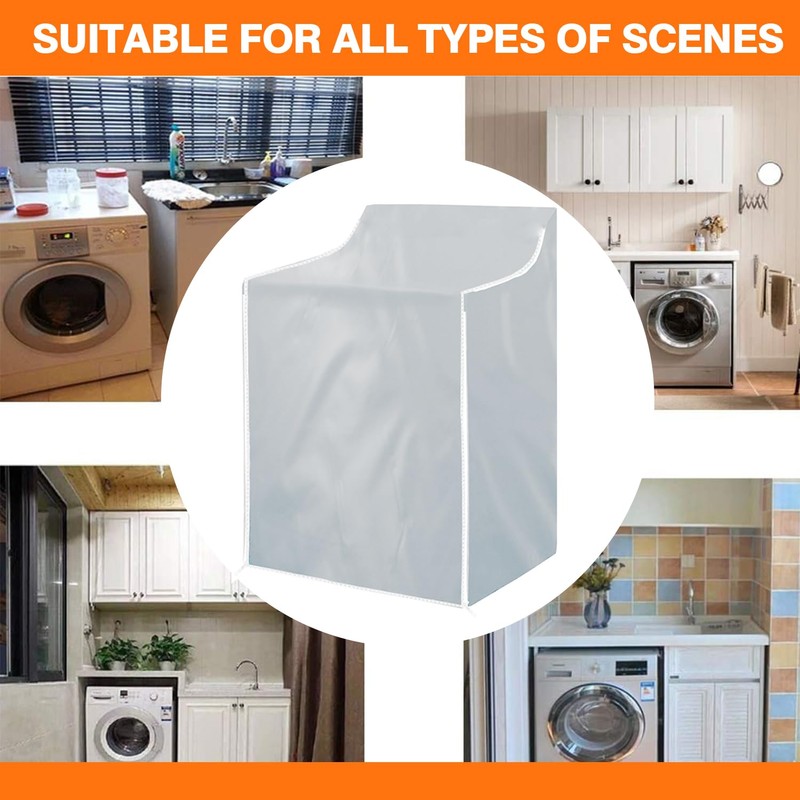 2Pack Washer and Dryer Covers, Portable Washer Cover with Zipper