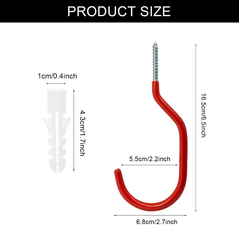 Bicycle Hooks, Pack of 6 Ceiling Bicycle Hooks, Bicycle Storage