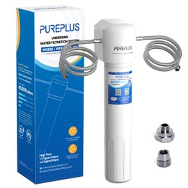 PUREPLUS Under Sink Water Filter, 40,000 Gallons Capacity, 99.99% Chlorine Reduction, NSF/ANSI 42 Certified, Removes Heavy Metals and Chlorine, Direct Connect Under Counter Water Filtration System