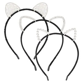 Oblihumoy Cat Ears Headband Animal Ears Sparkly Headbands for Women Party Supplies Glitter Cat Hairbands Party Decorations Cosplay Costumes for Women