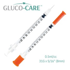 GLUCO-CARE 0.5 ml/cc Syringes 31G x 5/16’’ (8mm), 100/box