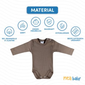 MEA BABY Unisex Baby Long-Sleeved Bodysuit in Pack of 5, Baby Long Sleeve Bodysuit with Print, Baby Long Sleeve Bodysuit for Girls, Baby Long Sleeve Bodysuit for Boys, Mix of colours 3 (3 pack)