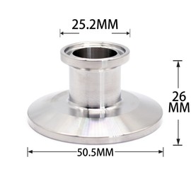 QMINOX 1.5 Inch × 0.75 Inch Sanitary Fitting End Cap Reducer Stainless Steel 304 Sanitary Concentric Reducer Tri Clamp Clover