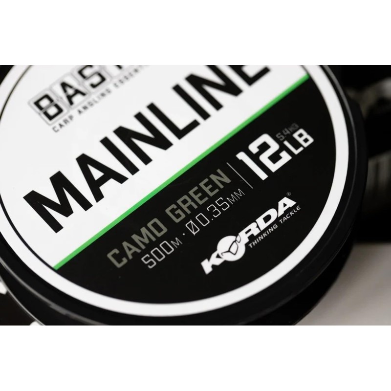 Korda Basix Camo Green Main Line 1000m Spools: 12lb