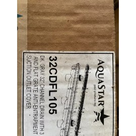 AquaStar 32CDFL105 32" Channel Drain with 3-Port Sump - Dark Gray