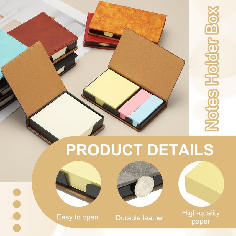 PATIKIL Leather Sticky Notes Holder, Post Notes Holder Storage Box