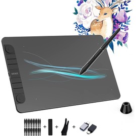 VEIKK VK1060PRO V2 Drawing Tablet, 10 x 6 Inch Graphics Pen Tablet with 8 Shortcut Keys, 8192 Levels Battery Free Supports Tilt Function, Work for Digital Art Drawing, Designing