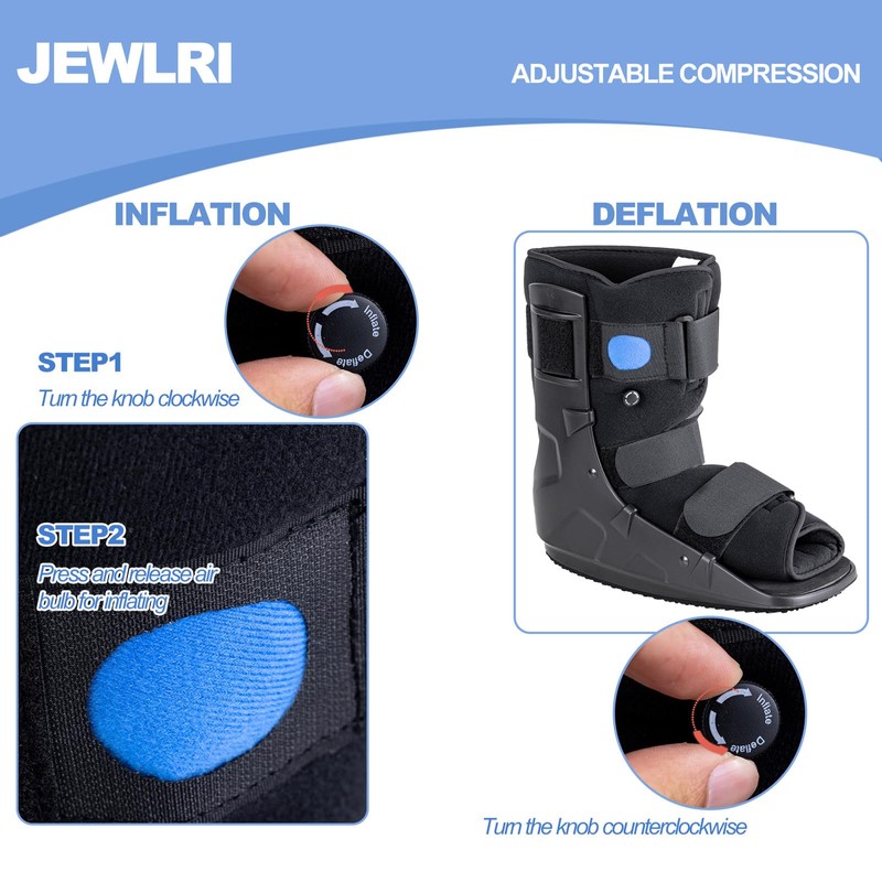 Jewlri Walking Boot, Short Air Walker Fracture Boot Support for