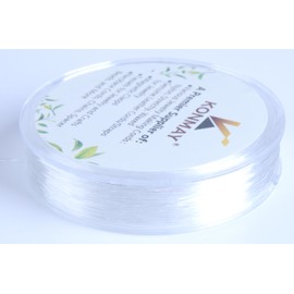 KONMAY 0.6mm Stretchy Bracelet String, 38 Yards Elastic Crystal String,Thin Elastic Beading Cord for Seed Beads, Pony Beads, Kandi Beads and Friendship Bracelet Making