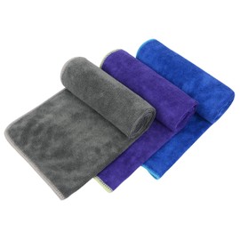VIVOTE Microfibre Sports Towels, Super Absorbant, Quick-Drying Fitness Towel, Perfect Gym Towel, Beach Towel and Travel Towel, 35 cm x 75 cm, Pack of 3 (Grey + Blue + Purple)