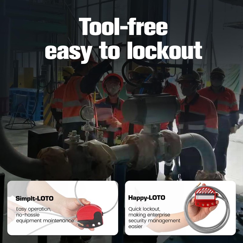 BOZZYS Lockout Tagout Cable Lock | 0.24'' × 71'' Adjustable