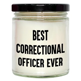 Correctional Officer Gifts for Men or Women - Funny 9oz Vanilla Soy Candle Set - Best Correctional Officer Ever on Valentine's Day