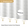 Lameirose Extra Long White Shower Curtain Farmhouse,72 x 96 Cotton