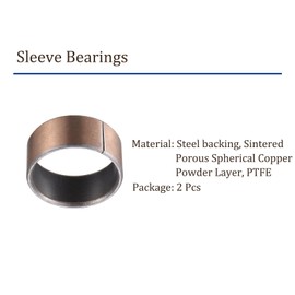 Kozelo Pack of 2 Plain Bearings - [30 mm Bore Diameter x 34 mm Outer Diameter x 15 mm Length] Wound Oil-Free Bushings for Use in Industrial Devices, Bronze