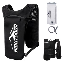 Hioutdoor Laufweste Für Damen Und Herren Verstellbare Laufweste Mit 1500ml Trinkflasche Ultraleicht Atmungsaktive Laufrucksack Nylon Running Vest Sport Running Schwarz