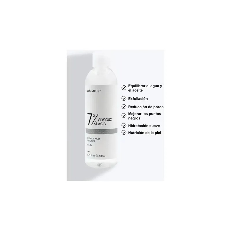 Ácido Glicólico 7% Tónico Facial Kormeisic Ph 3.6 250ml