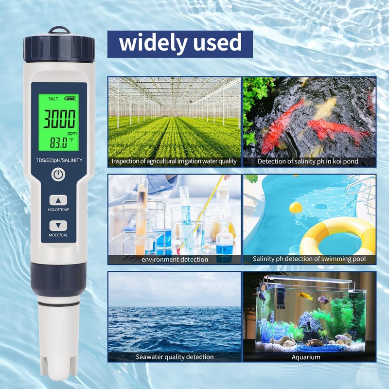 2025 New 5 in 1 Pool Salt Tester，Accurate and Reliable,Salt,