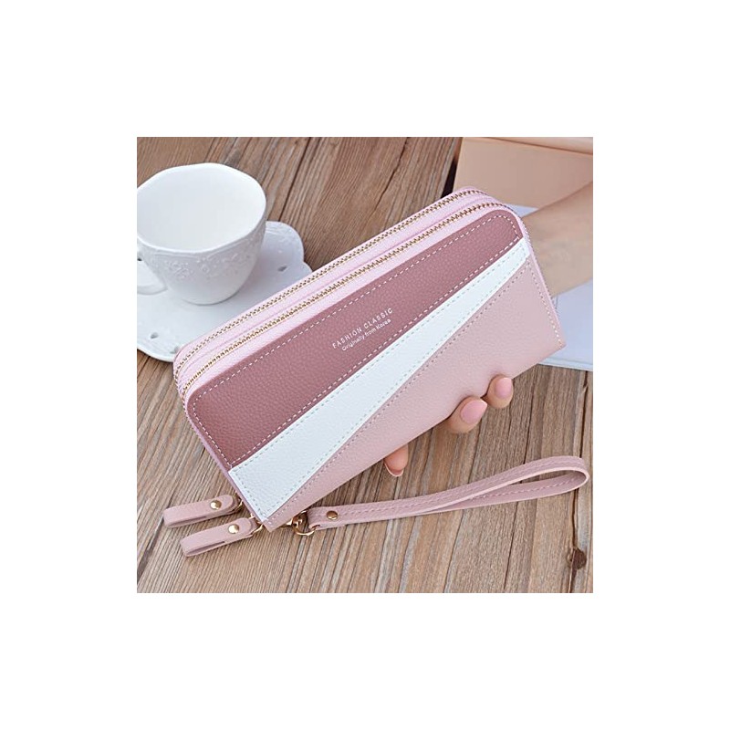 Cartera para Mujer de Cuero PU, Billetera de Gran Capacidad,