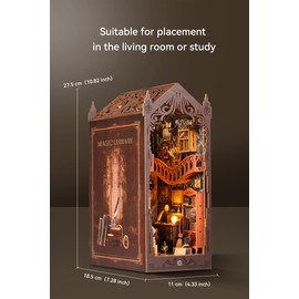 XYUYTOEI Dream Room Book Nook Kit, Wooden Diorama Craft for Adults, Mini Puzzle Library House 1:24 Scale (227-Magic Dream Room)