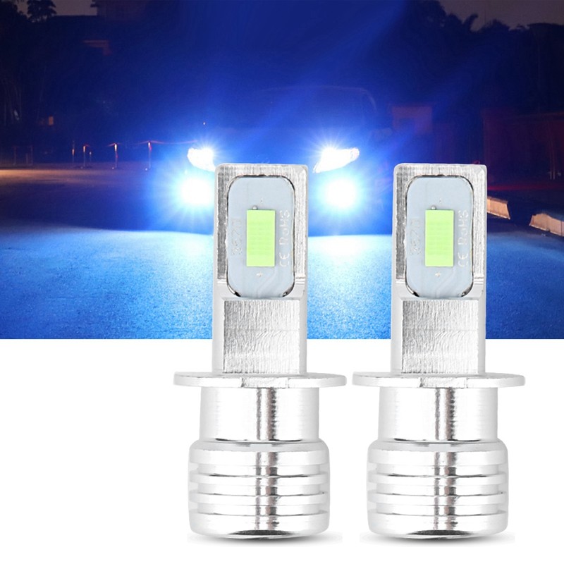 2Pcs H3 80W 8000K LED Fog Light Bulb Lamp Ice