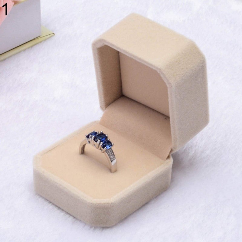 Velvet Finish Jewelry Box, Engagement Wedding Earrings Ring Pendant Display