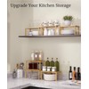 Danfoxer Cabinet Organizer Shelf(Set of 3),Bamboo Kitchen Counter Shelves for