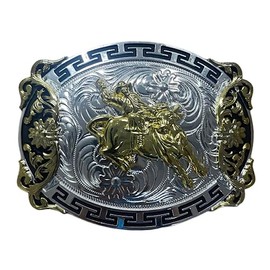 WMG Western Belt Buckle – Cowboy Rodeo Belt Buckles - Fits 1.5” Belts (Rodeo Buckle)