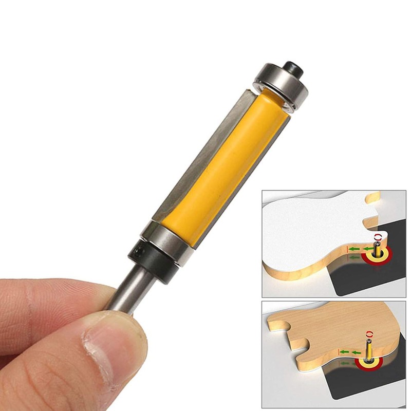 Bestgle 2Pcs 1/4" Shank Top and Bottom Bearing Flush Trim