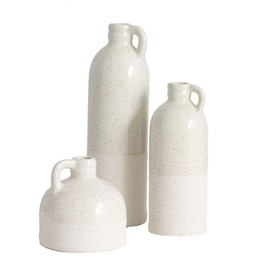 Sullivans Ceramic Jug Vase Set, Farmhouse Decor, Kitchen, Bedroom, Office, Living Room, Bathroom, & Coffee Table Centerpiece Decorations, Vases for Decor, Mantle & Shelf Décor, White Vases (CM2875)