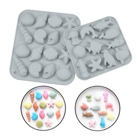 duisoad 2 Stück Silikon Schokoladenform Silikonform Fisch 3D Ozean Tier Silikon Backformen Verschiedene Seefischformen für Selbstgemachte Kuchendekoration, Schokolade, Fondant, Gelee, Kekse