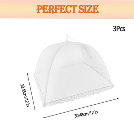 3Pcs Food Covers, Food Covers Mesh Pop Up, Reusable Food Net Cover, Large Collapsible Food Cover for Outdoors, Screen Tents Parties Picnics BBQ,Reusable and Collapsible