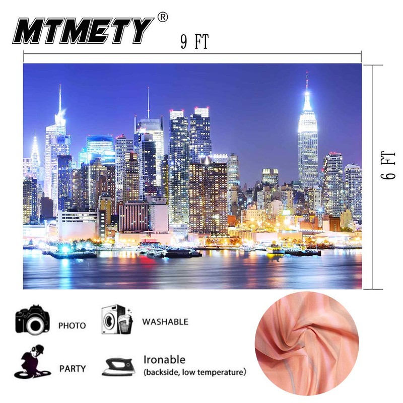 MME New York City Backdrop Manhattan Night Scene Skyscraper Urban