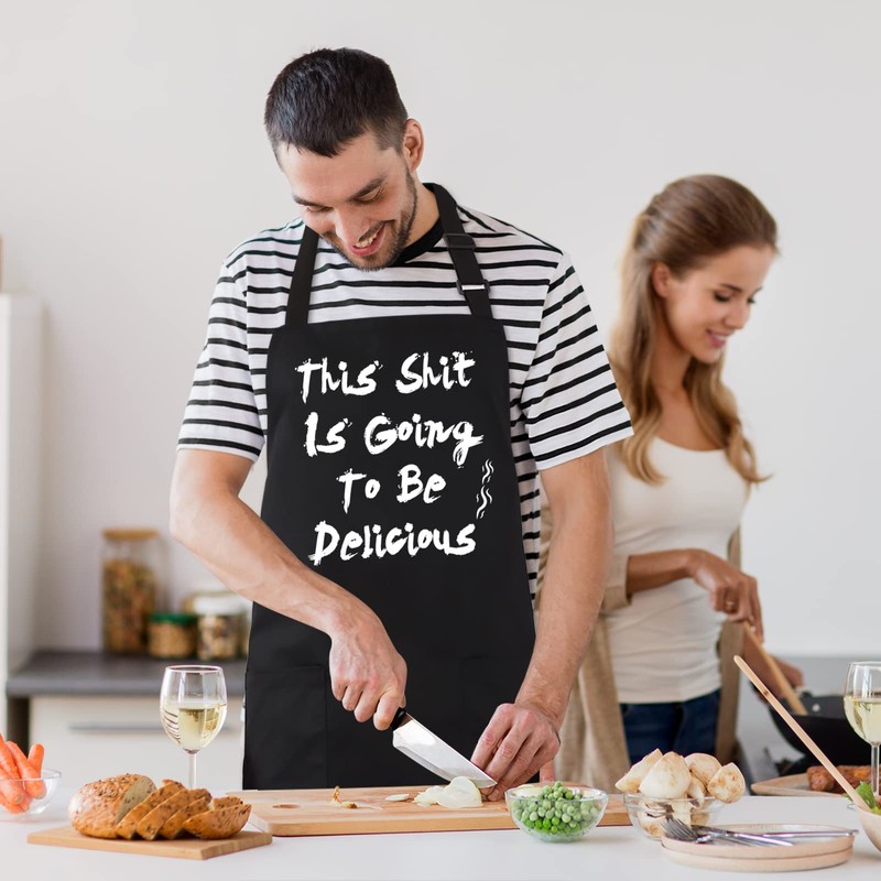 Moslyn Funny Cooking Apron for Men Grilling BBQ Chef Cooking