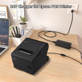 24V AC Power Adapter Compatible with epson Printer Power Cord for Epson TM-T88IV-834 TM-H6000IV C32C825343 M159A M159B M235A M129C TM-T88II TM Series T88III POS Printer DC Charger Power Supply Cord