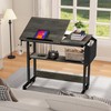 DWVO Height Adjustable Drawing Desk with Charging Station & Wheels,