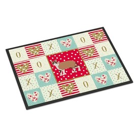 Caroline's Treasures CK5713JMAT Snowshoe Cat Love Doormat 24x36, Red Front Door Mat Indoor Outdoor Rugs for Entryway, Non Slip Washable Low Pile, 24H X 36W