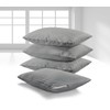 K&A® Satin Stripe Pillow Protectors Pack of 2 Zippered Grey