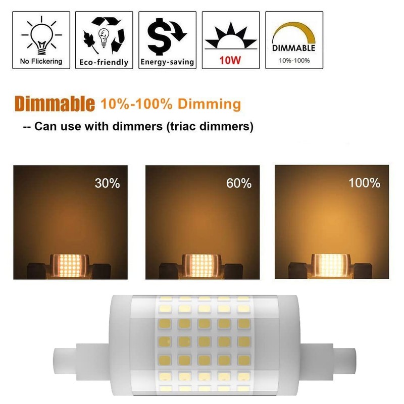 Familite R7S LED Bulb 78MM, 10W Dimmable J78 Flood Light,