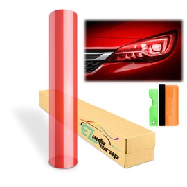 EZAUTO WRAP Free Tool Kit 12"x36" (1FT x 3FT) Glossy Red Headlight Taillight Fog Light Side Marker Vinyl Tint Film Self Adhesive