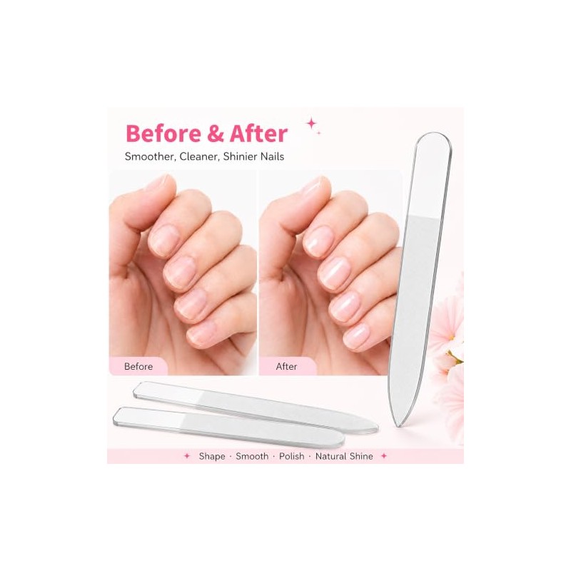 Derlaier Nano Glass Nail File 3 Pack, Professional Manicure Pedicure