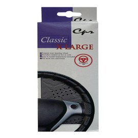 C.P.R. DIY Classic Grip Synthetic Leather Old School Wrap Steering Wheel Cover (X-Large (18" ND), Gray)