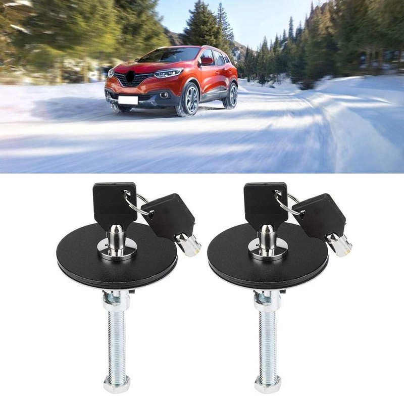 KIMISS Car Hood Locks, 2pcs Universal Aluminum Alloy Engine Hood
