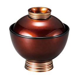 Fukui Craft 37001550 Heat Resistant 3.3 inch (3.3 cm) Elegant Small Soup Bowl Sandalwood Knob Gold Line