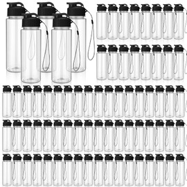 100 Pieces Reusable Plastic Water Bottles Bulk, Black