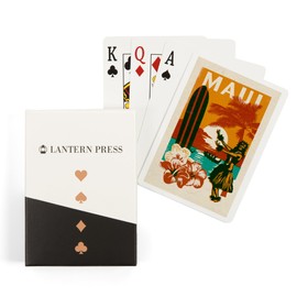 Lantern Press Maui, Hawai'i, Woodblock (52 Playing Cards, Poker Size Card Deck with Jokers)