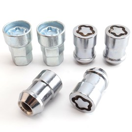 YYHHZZ M12 x 1.5 Wheel Lock Set(1.42In Length), Chrome Anti-Theft Lug Nuts,12mm x 1.5 Conical Seat Socket Type Wheel Locks - 4 Locks / 2 Key