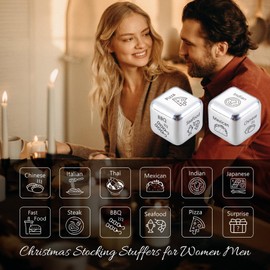 2 Pcs Food Decision Dice Boyfriend Stocking Stuffers for Husband Wife Mens Womens Gifts for Christmas Birthday Valentines Day Gifts for Him Her Date Night Gifts for Couples Friends Anniversary Wedding