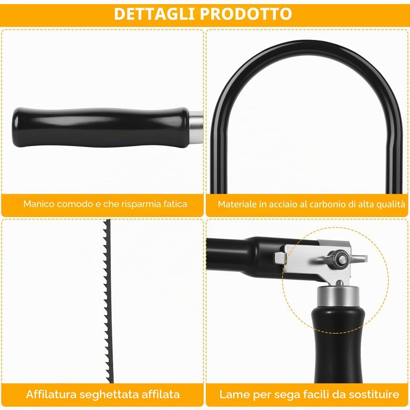 Seghetto da Traforo con 12 Lame (4#6#8#10#), Arco per Traforo